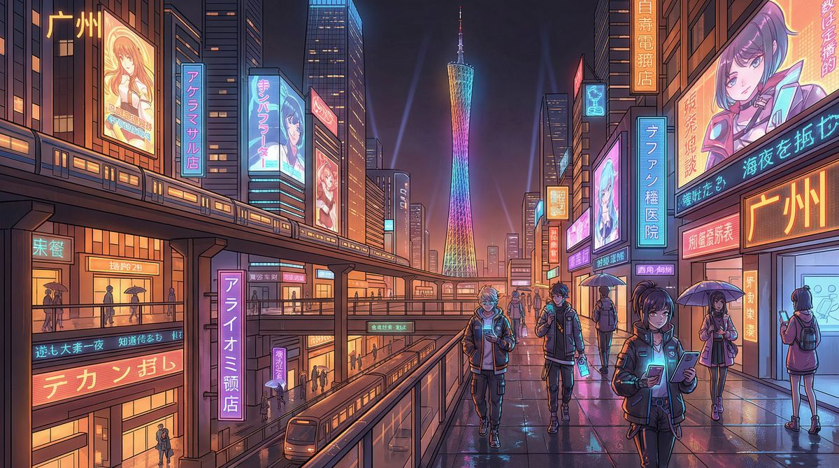 猎奇动漫-广州动漫城夜景